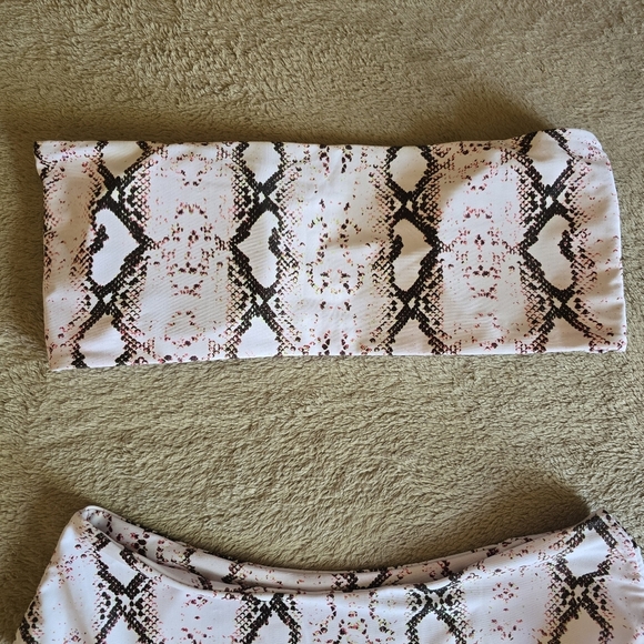 Shady Lady Malibu Snakeskin Strapless Bikini size large - Picture 8 of 13